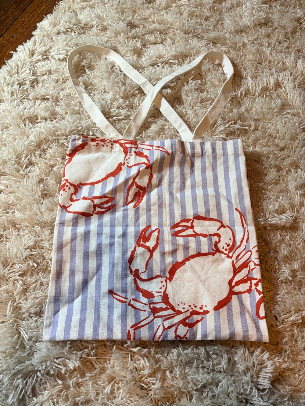 Coastal Crab Stripe Tote